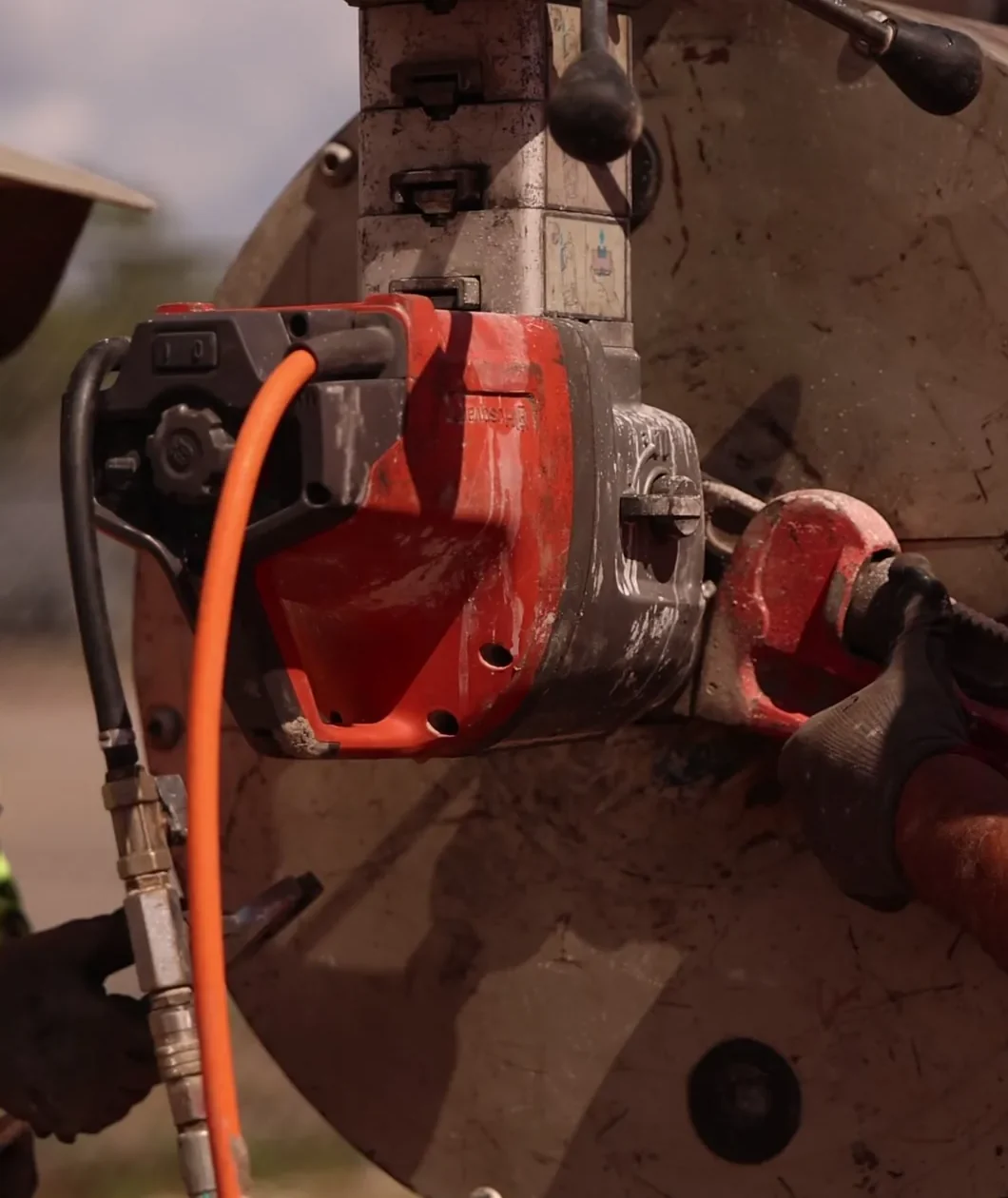 Cougar Companies core drill rig coring into a concrete structure